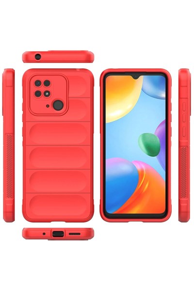 Mey İthalat®   Redmi 10C Kılıf Optimum Silikon - Kırmızı
