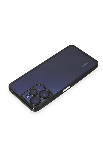 Mey İthalat®   Redmi 12 Kılıf  Lensli Silikon - Siyah