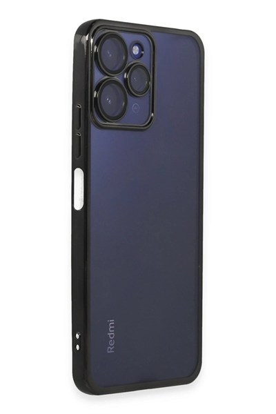 Mey İthalat®   Redmi 12 Kılıf  Lensli Silikon - Siyah