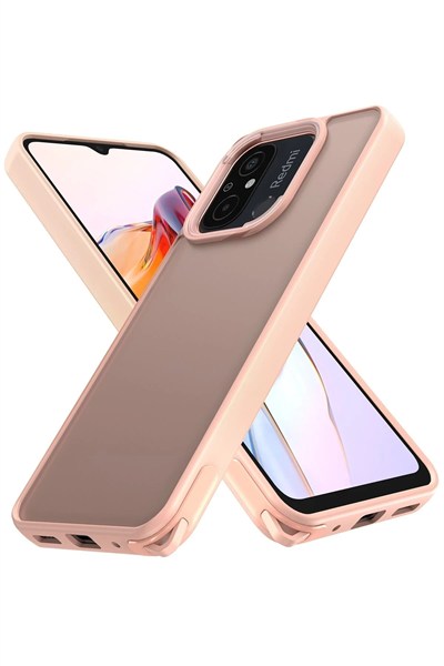 Mey İthalat®   Redmi 12C Kılıf Elegant Kapak - Pudra