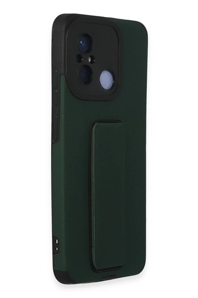 Mey İthalat®   Redmi 12C Kılıf Mega Standlı Silikon - Yeşil