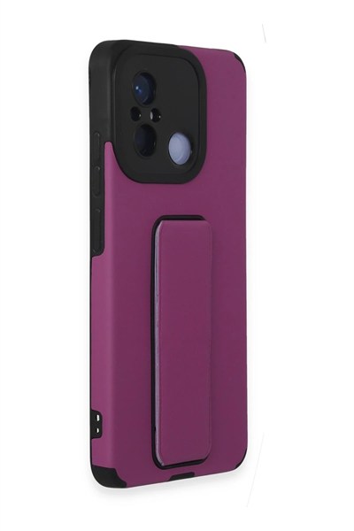 Mey İthalat®   Redmi 12C Kılıf Mega Standlı Silikon - Mor