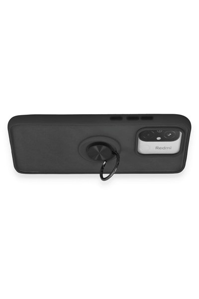 Mey İthalat®   Redmi 12C Kılıf Montreal Yüzüklü Silikon Kapak - Siyah