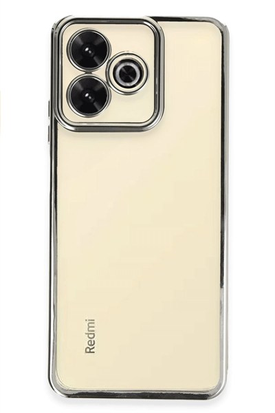 Mey İthalat®   Redmi 13 4G Kılıf  Lensli Silikon - Gümüş