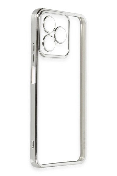 Mey İthalat®   Redmi 13 4G Kılıf  Lensli Silikon - Gümüş