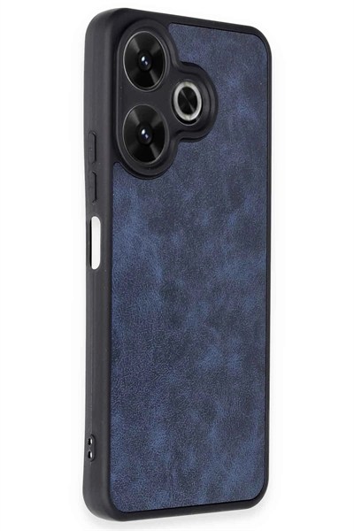 Mey İthalat®   Redmi 13 4G Kılıf Aras Deri Kapak - Lacivert