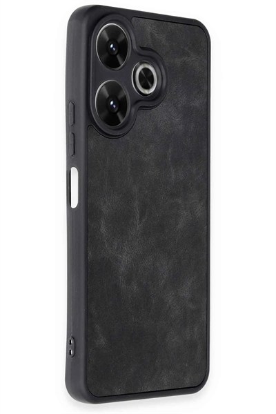 Mey İthalat®   Redmi 13 4G Kılıf Aras Deri Kapak - Siyah