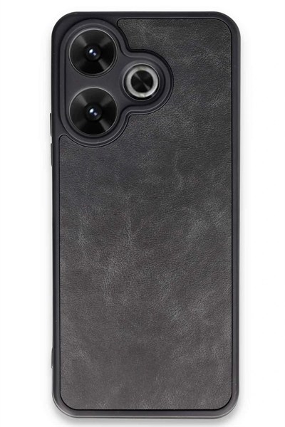 Mey İthalat®   Redmi 13 4G Kılıf Aras Deri Kapak - Siyah