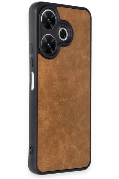 Mey İthalat®   Redmi 13 4G Kılıf Aras Deri Kapak - Taba