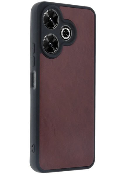 Mey İthalat®   Redmi 13 4G Kılıf Aras Deri Kapak - Bordo