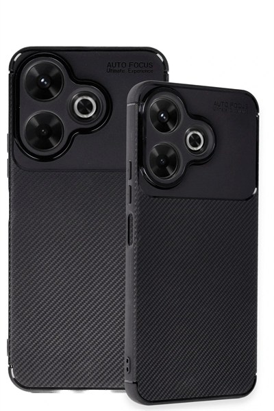 Mey İthalat®   Redmi 13 4G Kılıf Auto Focus Karbon Kapak - Siyah