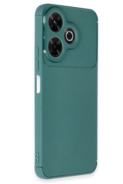 Mey İthalat®   Redmi 13 4G Kılıf Auto Focus Karbon Kapak - Koyu Yeşil