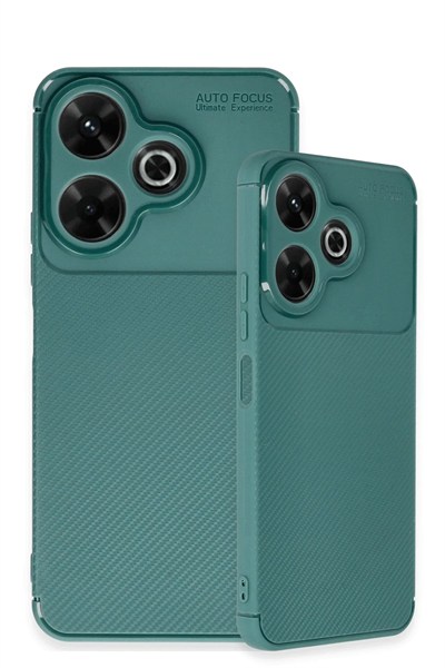 Mey İthalat®   Redmi 13 4G Kılıf Auto Focus Karbon Kapak - Koyu Yeşil