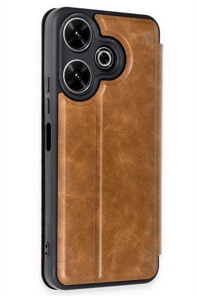 Mey İthalat®   Redmi 13 4G Kılıf Flip Cover - Taba