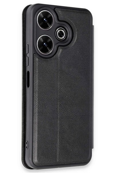 Mey İthalat®   Redmi 13 4G Kılıf Flip Cover - Siyah
