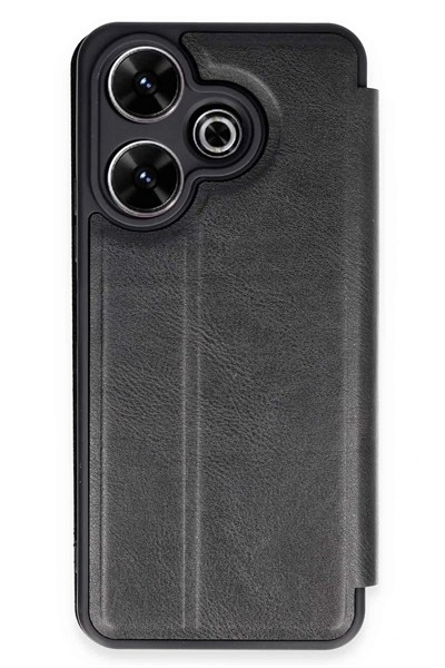 Mey İthalat®   Redmi 13 4G Kılıf Flip Cover - Siyah