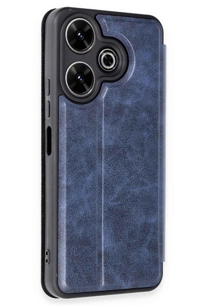 Mey İthalat®   Redmi 13 4G Kılıf Flip Cover - Lacivert