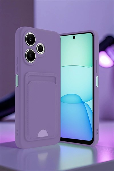 Mey İthalat®   Redmi 13 4G Kılıf Kelvin Kartvizitli Silikon - Koyu Yeşil