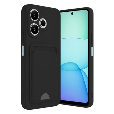 Mey İthalat®   Redmi 13 4G Kılıf Kelvin Kartvizitli Silikon - Siyah