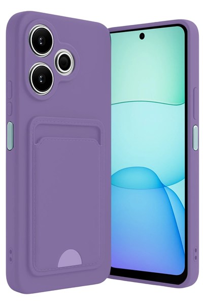 Mey İthalat®   Redmi 13 4G Kılıf Kelvin Kartvizitli Silikon - Lila