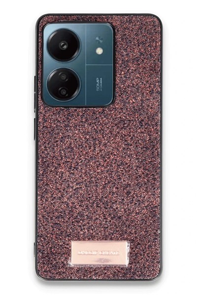 Mey İthalat®   Redmi 13C Bright Simli Kapak - Derin Mor