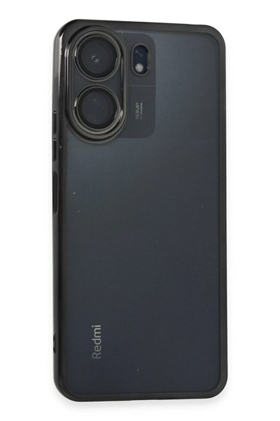 Mey İthalat®   Redmi 13C Kılıf  Lensli Silikon - Siyah