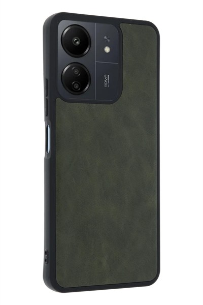 Mey İthalat®   Redmi 13C Kılıf Aras Deri Kapak - Açık Yeşil