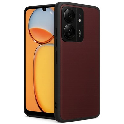 Mey İthalat®   Redmi 13C Kılıf Aras Deri Kapak - Bordo