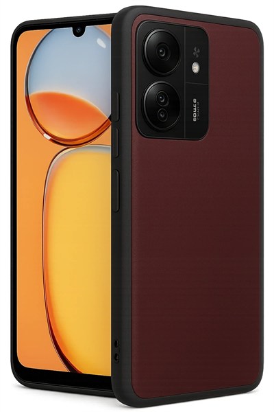 Mey İthalat®   Redmi 13C Kılıf Aras Deri Kapak - Bordo