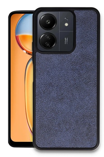Mey İthalat®   Redmi 13C Kılıf Aras Deri Kapak - Lacivert