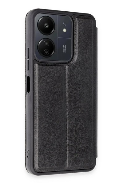 Mey İthalat®   Redmi 13C Kılıf Flip Cover - Siyah