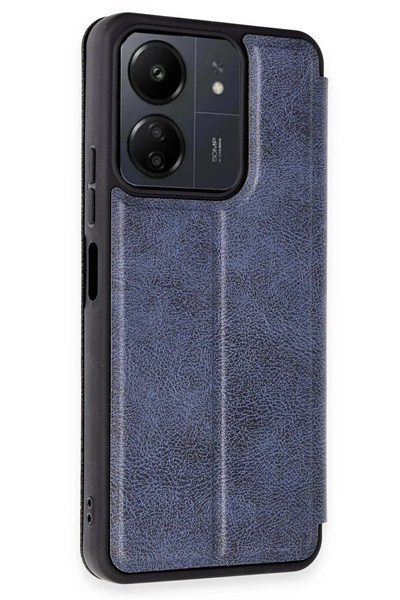 Mey İthalat®   Redmi 13C Kılıf Flip Cover - Lacivert
