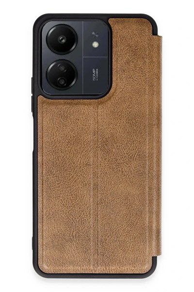 Mey İthalat®   Redmi 13C Kılıf Flip Cover - Taba