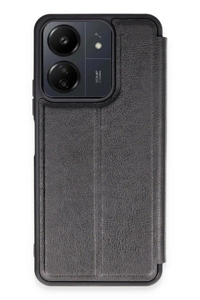 Mey İthalat®   Redmi 13C Kılıf Flip Cover - Siyah