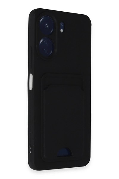 Mey İthalat®   Redmi 13C Kılıf Kelvin Kartvizitli Silikon - Siyah