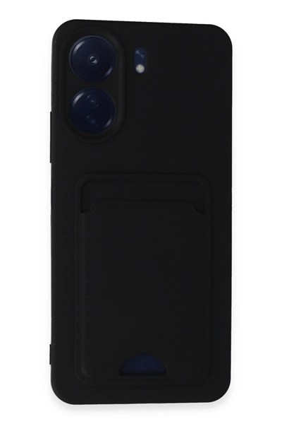 Mey İthalat®   Redmi 13C Kılıf Kelvin Kartvizitli Silikon - Siyah