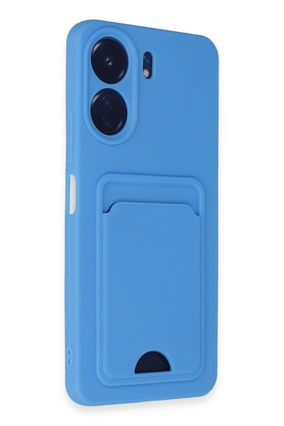 Mey İthalat®   Redmi 13C Kılıf Kelvin Kartvizitli Silikon - Mavi