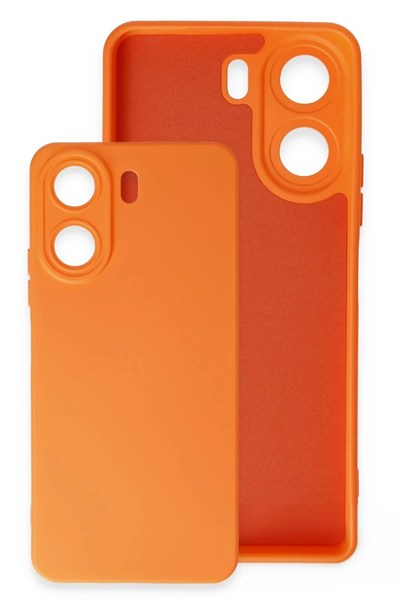 Mey İthalat®   Redmi 13C Kılıf Nano içi Kadife Silikon - Turuncu