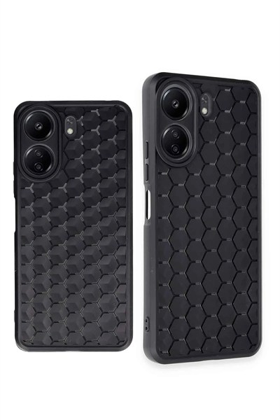 Mey İthalat®   Redmi 13C Kılıf Petek Silikon Kapak - Siyah