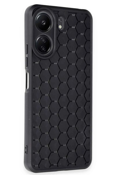 Mey İthalat®   Redmi 13C Kılıf Petek Silikon Kapak - Siyah