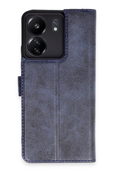 Mey İthalat®   Redmi 13C Kılıf Trend S Plus Kapaklı Kılıf - Lacivert