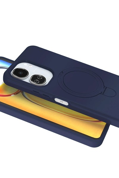Mey İthalat®   Redmi 13C Regal Magsafe Standlı Kapak - Lacivert