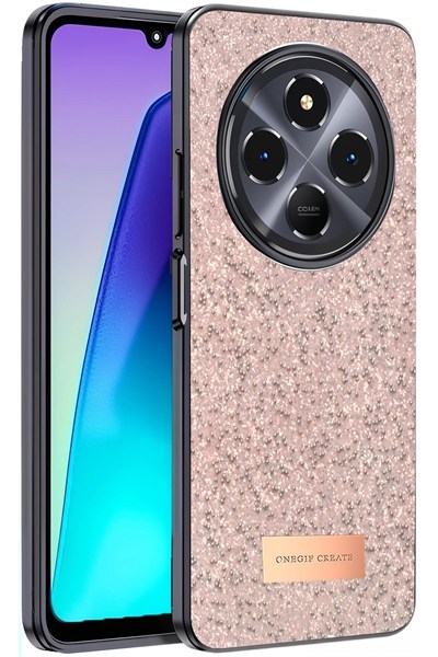 Mey İthalat®   Redmi 14C Bright Simli Kapak - Pembe