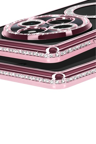 Mey İthalat®   Redmi 14C Joke Simli Magneticsafe Kılıf - Pembe