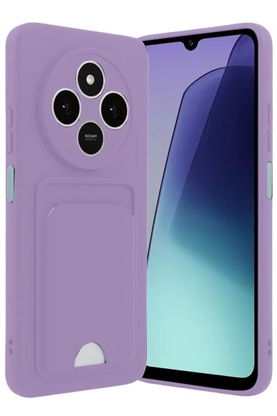 Mey İthalat®   Redmi 14C Kelvin Kartvizitli Silikon - Lila