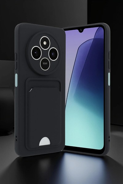 Mey İthalat®   Redmi 14C Kelvin Kartvizitli Silikon - Siyah