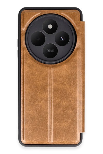 Mey İthalat®   Redmi 14C Kılıf Flip Cover - Taba