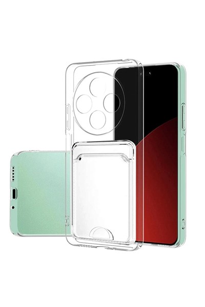 Mey İthalat®   Redmi 14C Kılıf Kart Şeffaf Silikon - Şeffaf