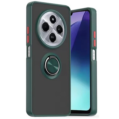 Mey İthalat®   Redmi 14C Kılıf Montreal Yüzüklü Silikon Kapak - Yeşil