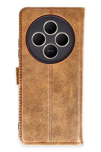 Mey İthalat®   Redmi 14C Kılıf Trend S Plus Kapaklı Kılıf - Taba